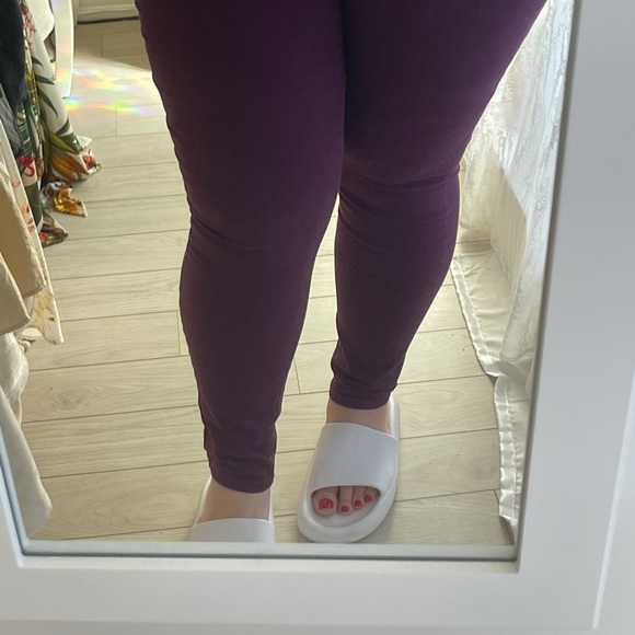 Maroon marks & Spenser skinny plus size pants size 14 - Picture 1 of 8